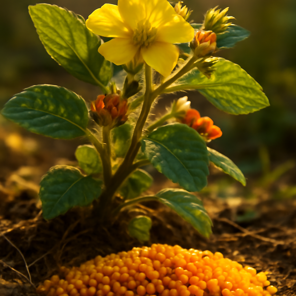 Bee pollen granules - plant in natural habitat - Nayora Vital