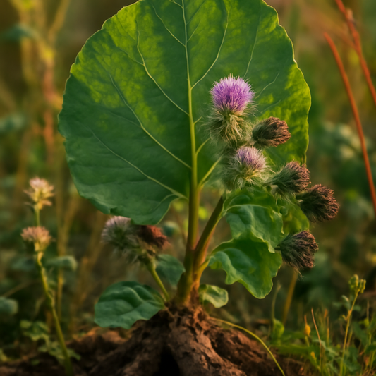 Burdock leaf, c/s - plant in natural habitat - Nayora Vital
