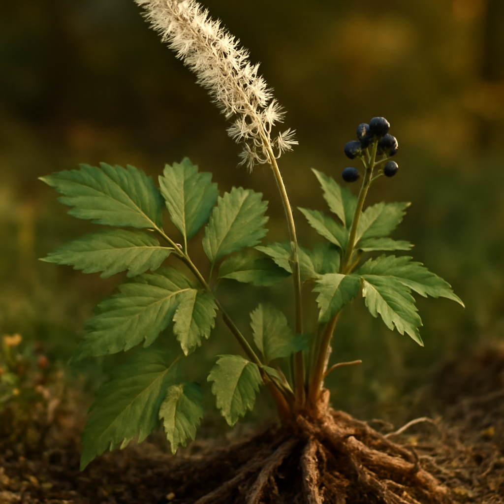 Black cohosh root, powder, wild crafted - plant in natural habitat - Nayora Vital