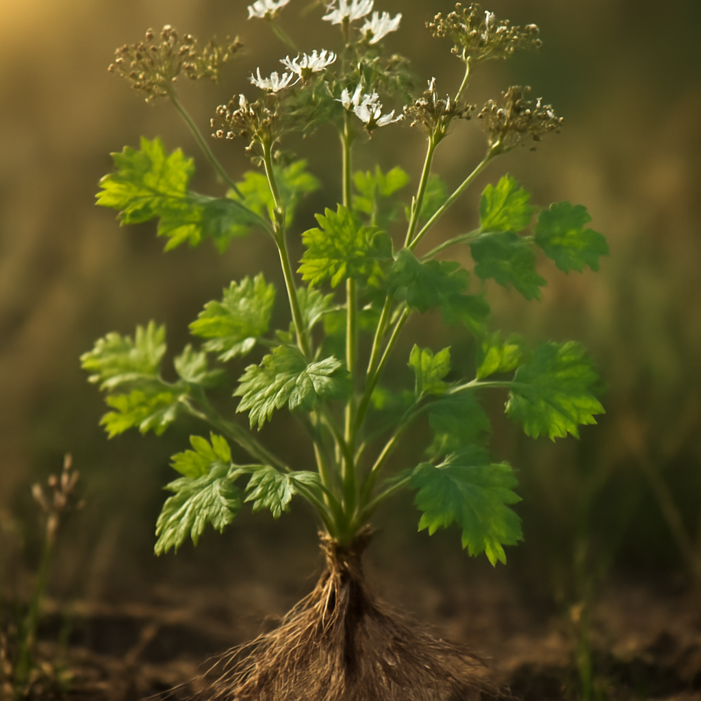Coriander seed, powder Organic - plant in natural habitat - Nayora Vital