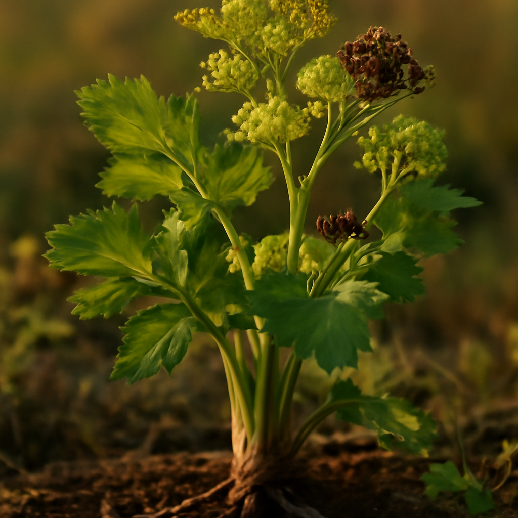 Celery seed, powder Organic - plant in natural habitat - Nayora Vital