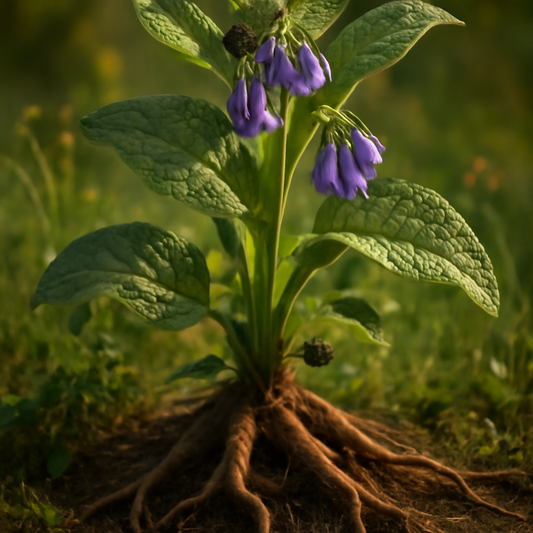 Comfrey root, powder Organic - plant in natural habitat - Nayora Vital
