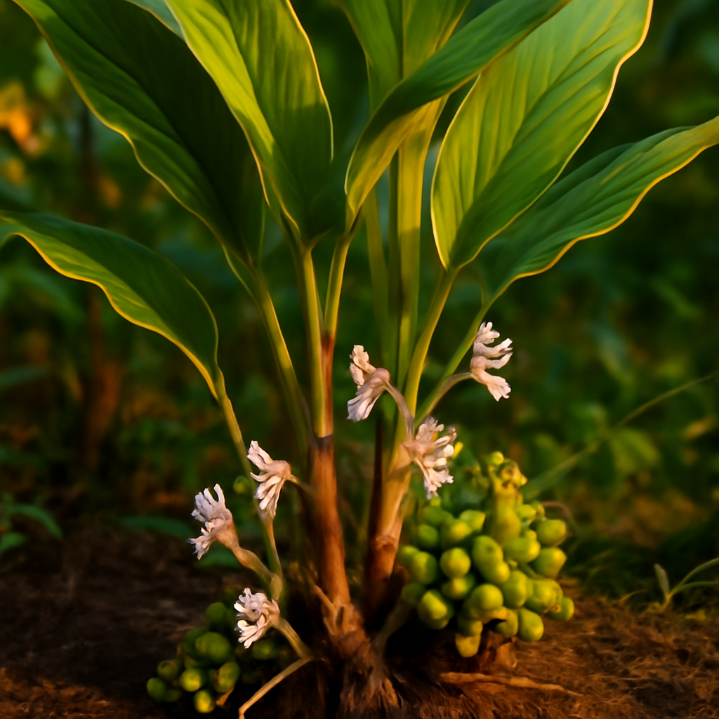Cardamom (decorticated), whole Organic - plant in natural habitat - Nayora Vital
