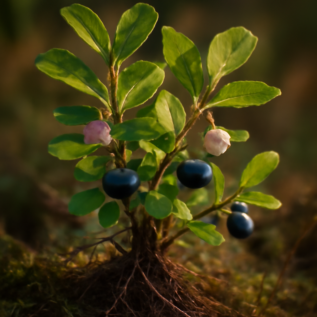 Bilberry leaf, powder - plant in natural habitat - Nayora Vital