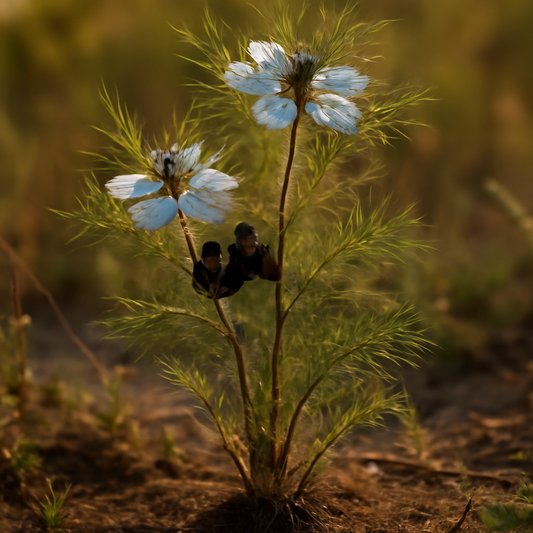 Black Cumin seed, powder - plant in natural habitat - Nayora Vital