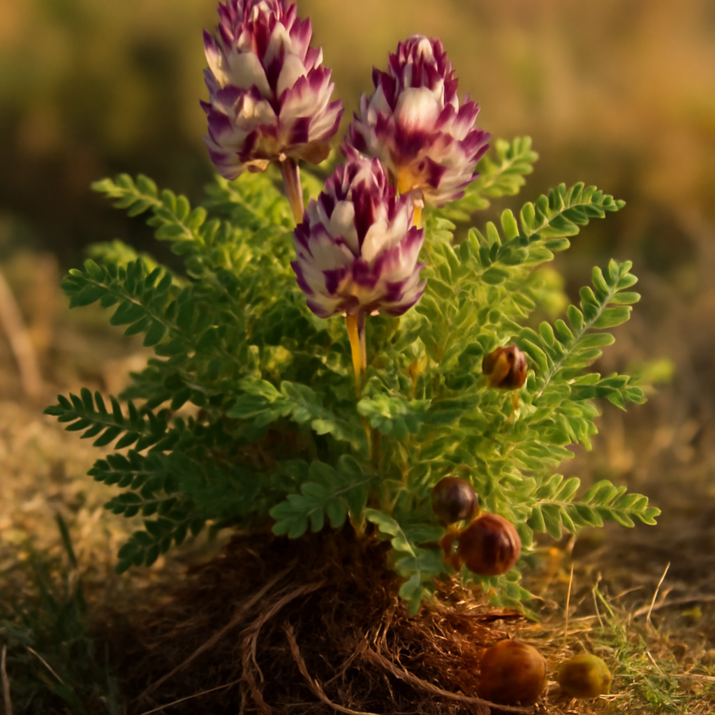 Astragalus root, powder - plant in natural habitat - Nayora Vital