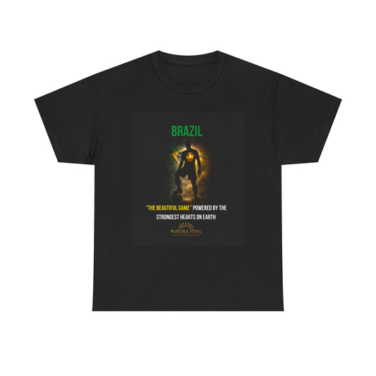 Brazil Football Poster Tee | Soccer Player Silhouette, Vintage Match Poster
