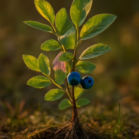 Bilberry leaf, c/s, wild crafted - plant in natural habitat - Nayora Vital