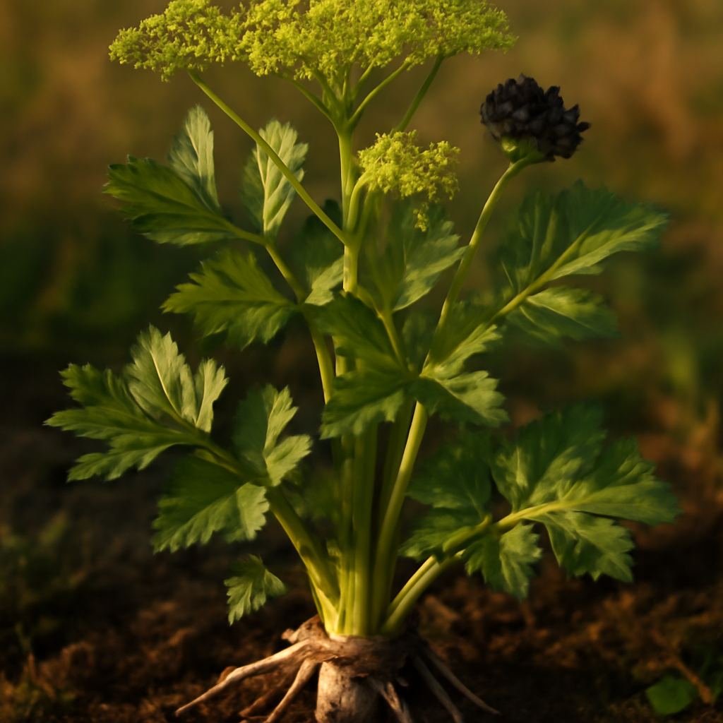 Celery seed, whole Organic - plant in natural habitat - Nayora Vital
