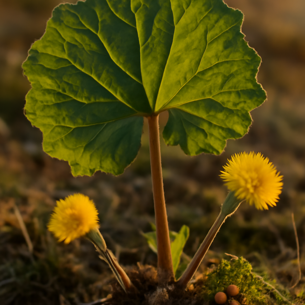 Coltsfoot leaf, c/s, wild crafted - plant in natural habitat - Nayora Vital