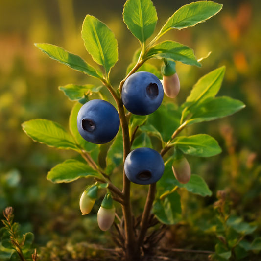 Bilberry fruit, extract powder - plant in natural habitat - Nayora Vital