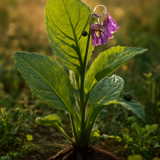 Comfrey leaf, powder, wild crafted - plant in natural habitat - Nayora Vital