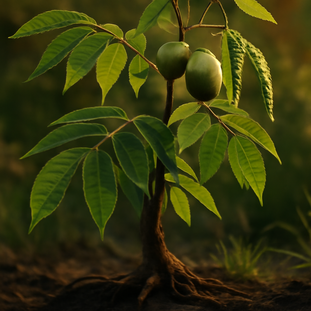 Black walnut hull, c/s - plant in natural habitat - Nayora Vital