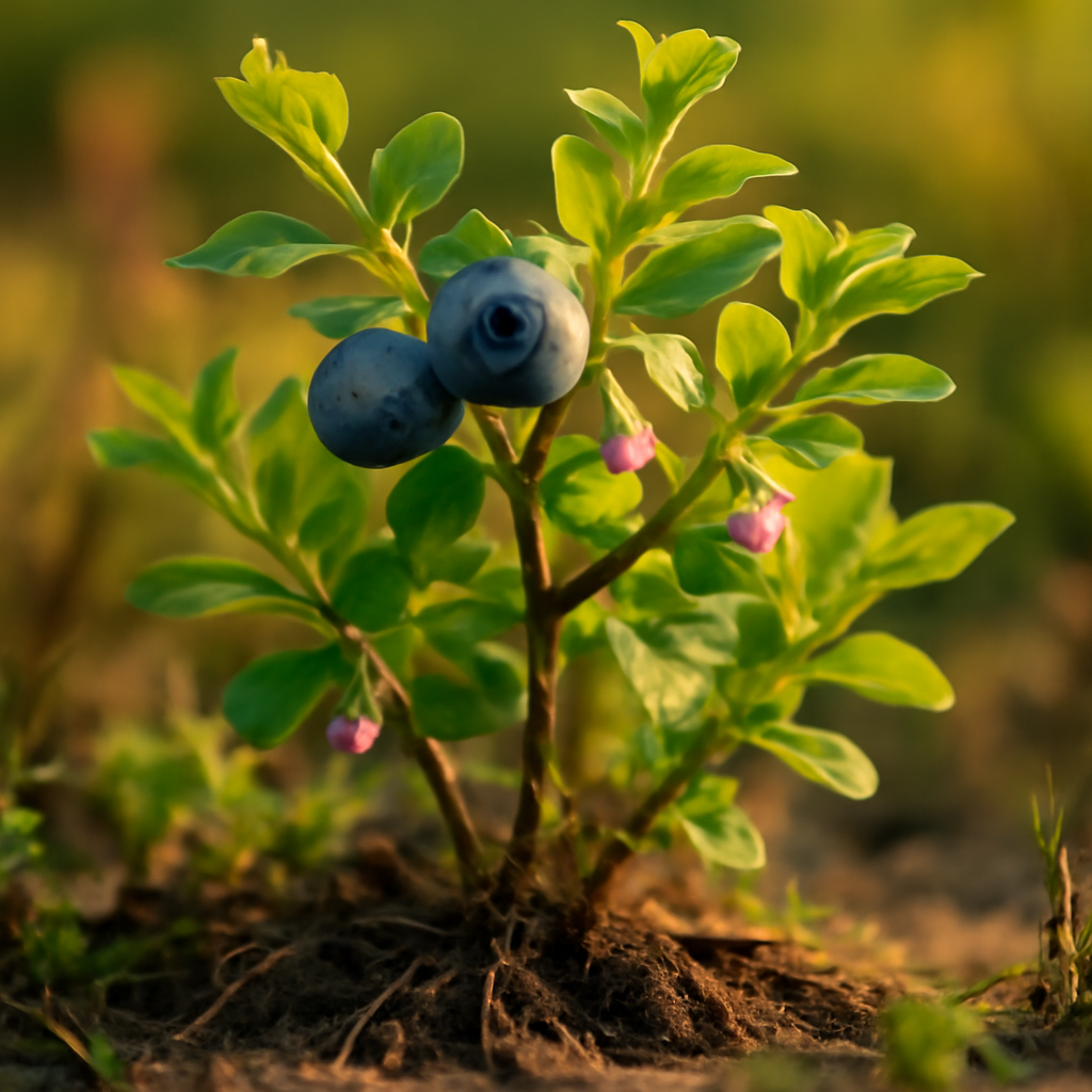 Bilberry fruit, whole, wild crafted - plant in natural habitat - Nayora Vital
